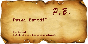 Patai Bartó névjegykártya